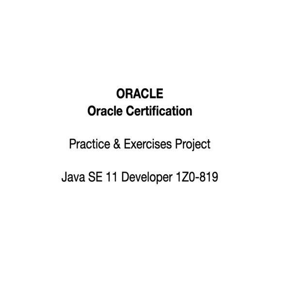 Practice for Java Developer exam - 1Z0-819